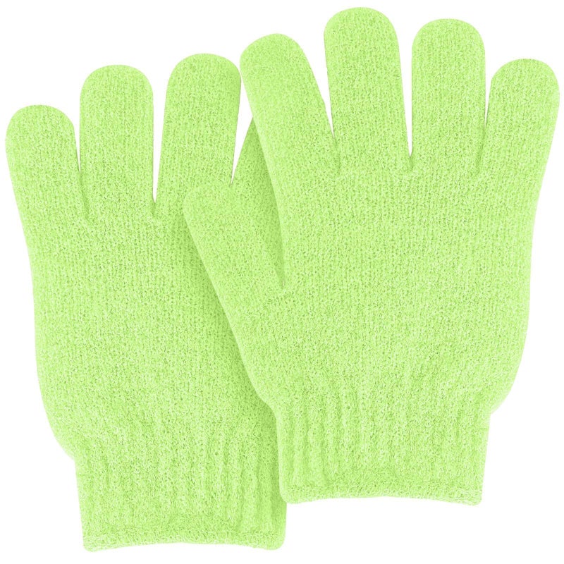 MOLOPPO Bath Glove 2 PCS Use Loofah Sponge Exfoliating Body Scrubber Deep Cleansing Removes Dead Skin for Both Women and Men(Green) - Image 1